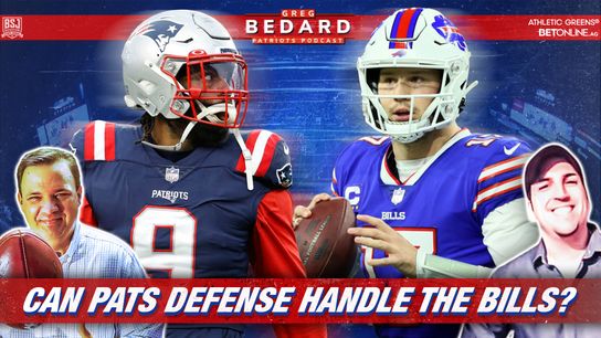 .@athleticgreens Podcast & Video: Bedard Patriots Pod - After Vikings performance, will defense have anything for Bills? taken at BSJ Headquarters (Patriots)